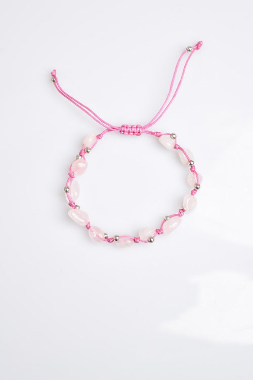 Rose Quartz Natural Stone Macrame Bracelet