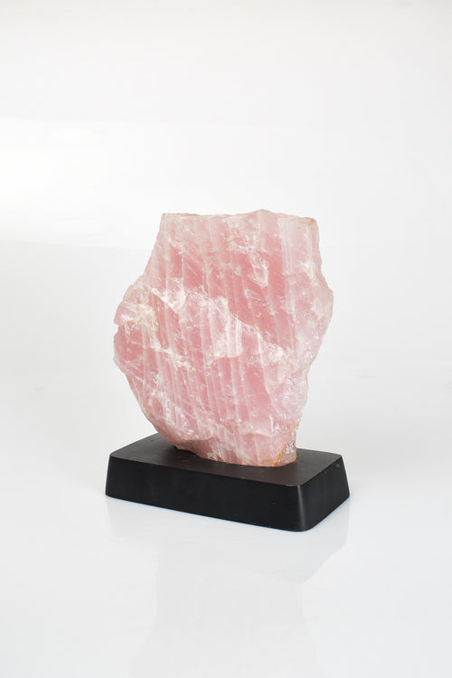 Pembe Kuvars Doğal Taş Standlı Ham Parça