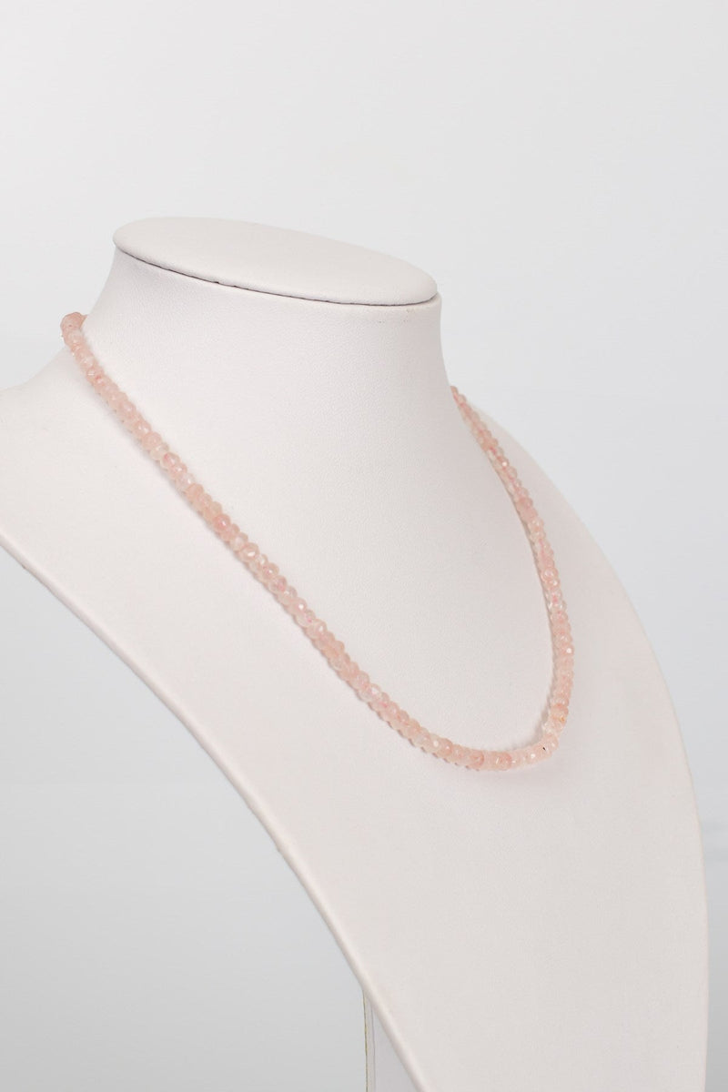 Pembe Kuvars Doğaltaş Kolye 4mm - Görsel 2 - Safnaturel