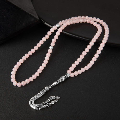 Pembe Kuvars (Gül Kuvars) Doğal Taş Tesbih 99luk – 6mm