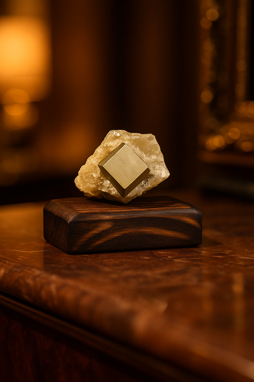 Pirit Doğal Taş Standlı Ham Parça