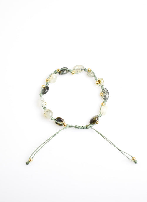 Prehneit Tek Sıra Makrome Tasarım Bileklik