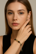 Prehneit Tek Sıra Makrome Tasarım Bileklik