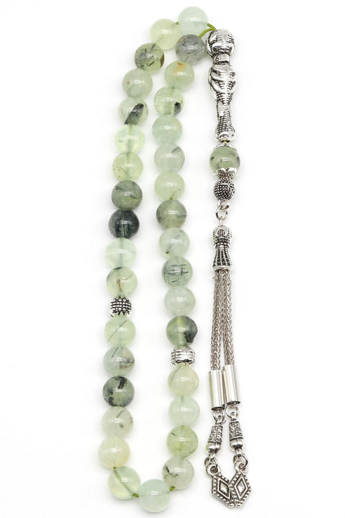 Prehnite Doğal Taş Tesbih 8 mm Küre Kesim