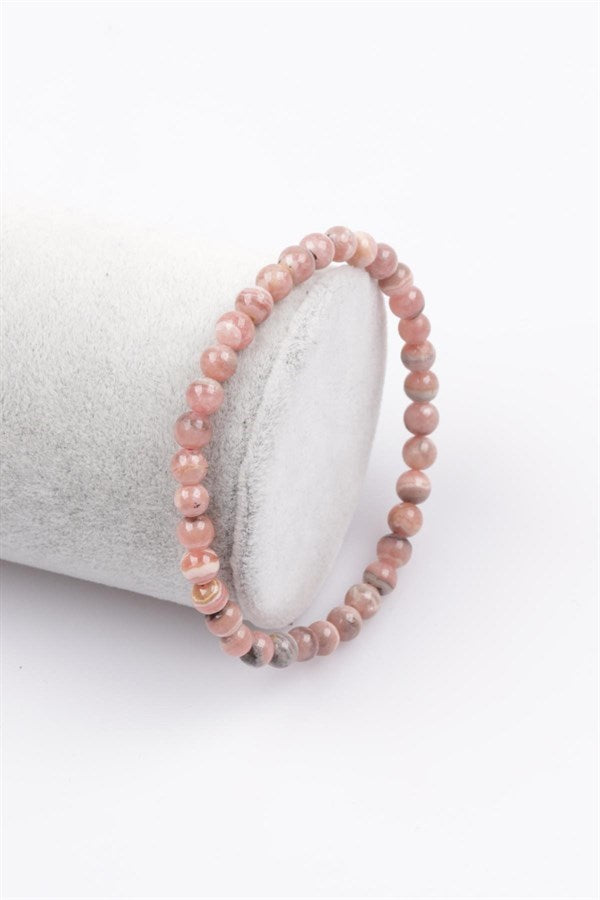 Rodokrozit Doğal Taş Bileklik 5 mm Küre Kesim - Görsel 3 - Safnaturel
