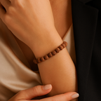 Rudraksha Tohumu Bileklik 6 x 7 mm Rondel Kesim