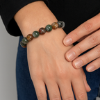 Rutil Kuvars Doğal Taş Bileklik 10 mm Küre Kesim