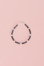 Safir Doğal Taş 925 Ayar Gümüş Kapama Bileklik - Ayışığı Koleksiyonu