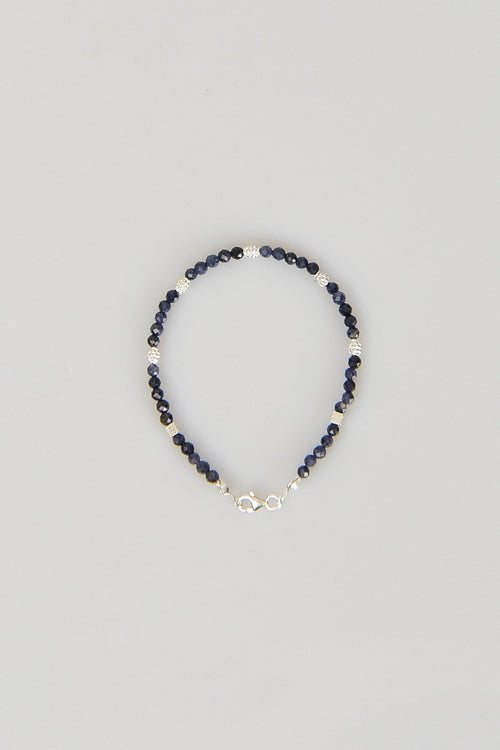 Safir Doğal Taş 925 Ayar Gümüş Kapama Bileklik - Ayışığı Koleksiyonu