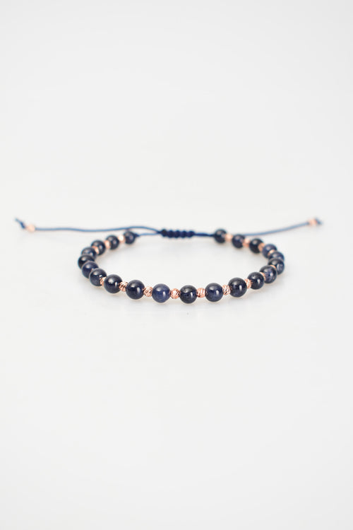 Safir Doğal Taş Makrome Bileklik