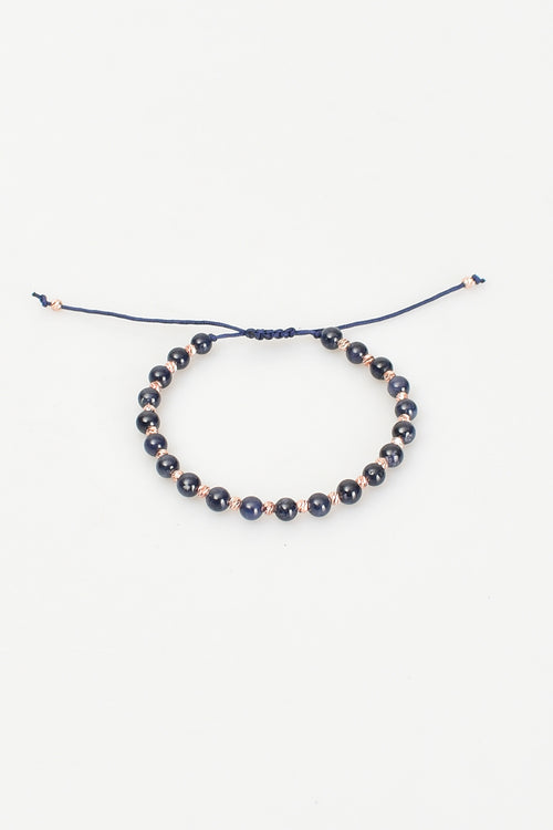 Safir Doğal Taş Makrome Bileklik