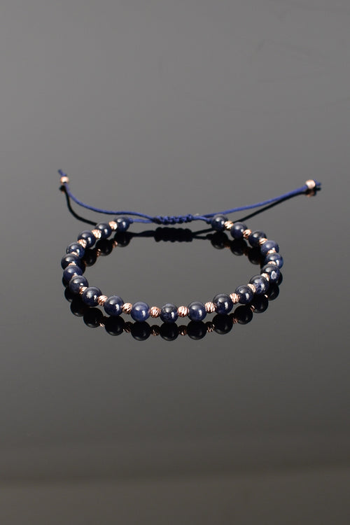 Safir Doğal Taş Makrome Bileklik