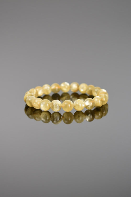 Sarı Lepidolit Doğal Taş Bileklik 8 mm