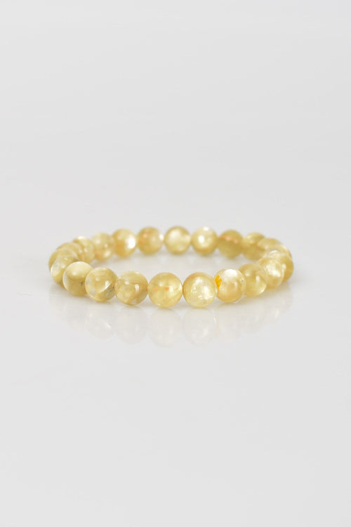 Sarı Lepidolit Doğal Taş Bileklik 8 mm