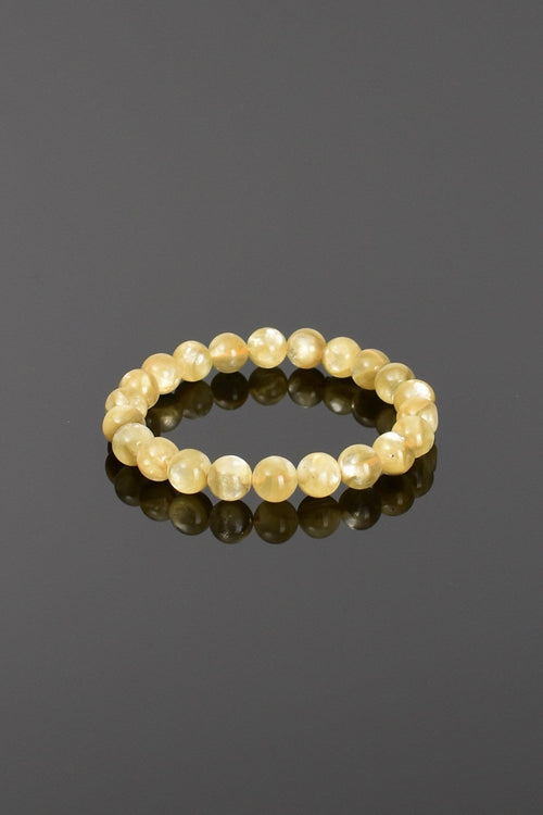 Sarı Lepidolit Doğal Taş Bileklik 8 mm