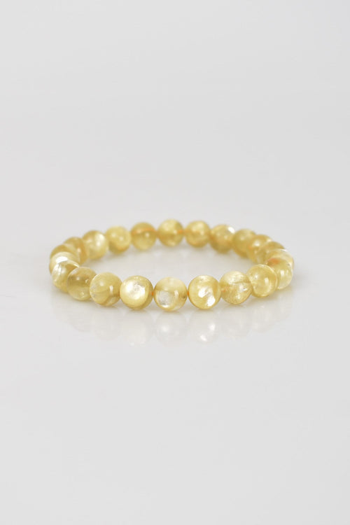 Sarı Lepidolit Doğal Taş Bileklik 8 mm