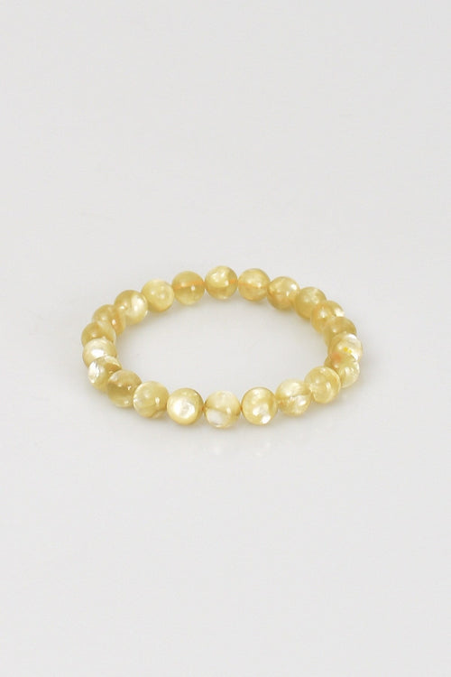 Sarı Lepidolit Doğal Taş Bileklik 8 mm