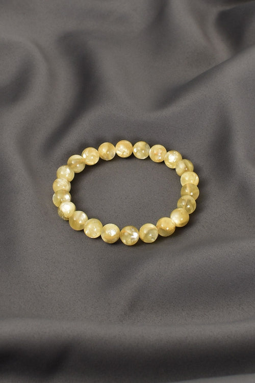 Sarı Lepidolit Doğal Taş Bileklik 8 mm