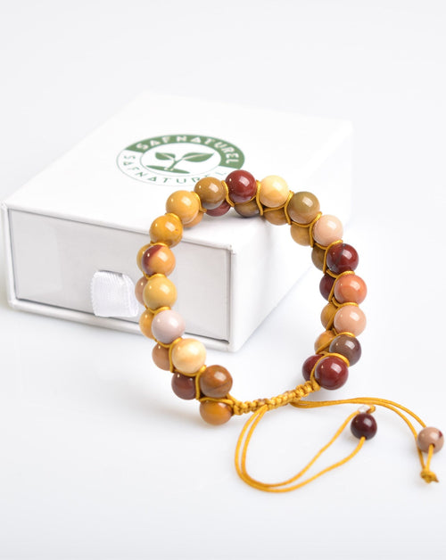 Sarı Jasper 8mm Çift Sıra Makrome Doğal Taş Bileklik