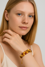 Sarı Jasper 8mm Çift Sıra Makrome Doğal Taş Bileklik