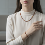 Sarı Jasper Doğal Taş Kolye ve Bileklik Takımı – 3-4 mm