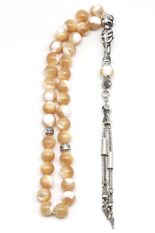 Sedef Doğal Taş Tesbih 8 mm Küre Kesim