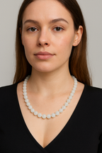 Selenit 8 mm Dizi Doğal Taş Kolye