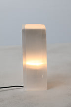 Selenit Doğal Taş Diktörtgen Lamba