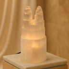 Selenit Doğal Taş İkili Lamba