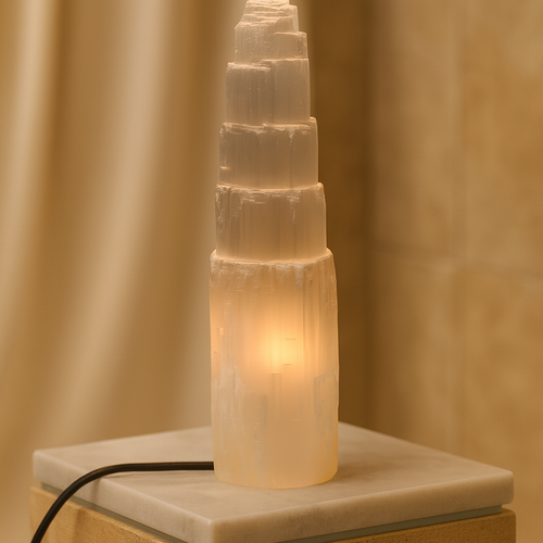 Selenit Doğal Taş Lamba Büyük Boy