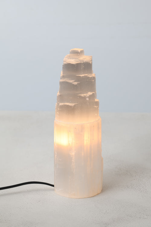 Selenit Doğal Taş Lamba Orta Boy