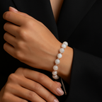 Selenit Doğal Taş Makrome Örme Bileklik