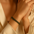 Sertifikalı A+ Moldavite Doğal Taş 6 mm Bileklik