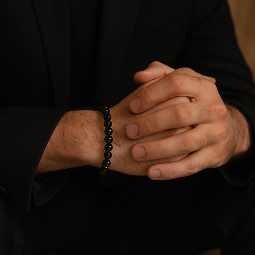 Sertifikalı A+ Moldavite Doğal Taş 6 mm Bileklik