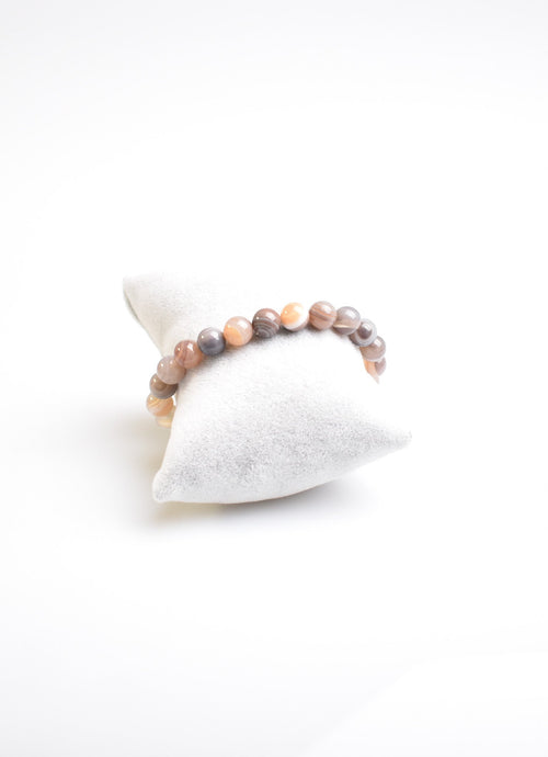 Sertifikalı Akik Botswana Doğal Taş Bileklik - 8 mm