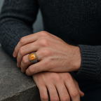 Sertifikalı Akik Doğal Taş 925 Ayar Gümüş Erkek Yüzük