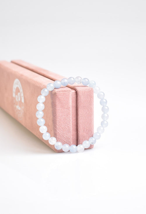 Sertifikalı Akuamarin Doğal Taş Bileklik 6 mm