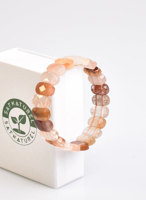 Sertifikalı Altın Rutilli Kuvars Doğal Taş Bileklik – Özel Rolex Kesim