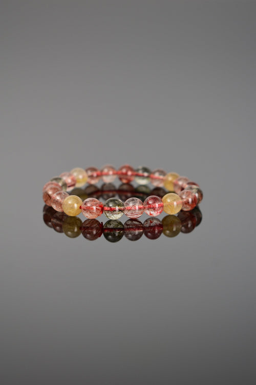 Sertifikalı Altın Rutilli Kuvars-Doğal Taş Bileklik 8mm