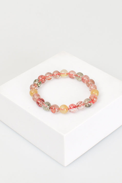 Sertifikalı Altın Rutilli Kuvars-Doğal Taş Bileklik 8mm