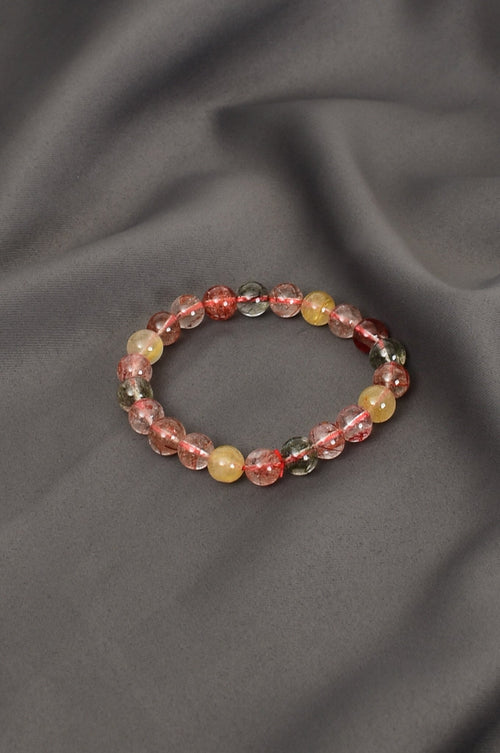 Sertifikalı Altın Rutilli Kuvars-Doğal Taş Bileklik 8mm