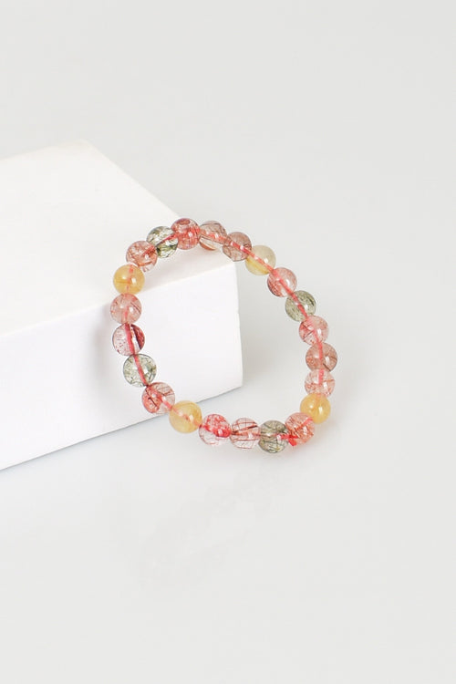 Sertifikalı Altın Rutilli Kuvars-Doğal Taş Bileklik 8mm