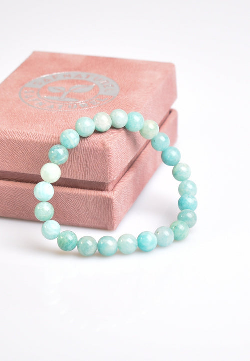 Sertifikalı Amazonit Doğaltaş Bileklik – 8 mm