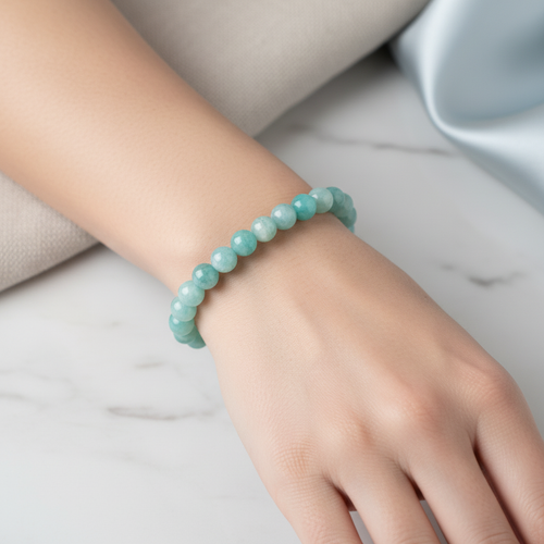 Sertifikalı Amazonit Doğaltaş Bileklik – 8 mm
