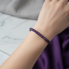 Sertifikalı Ametist Doğal Taş Bileklik 6 mm