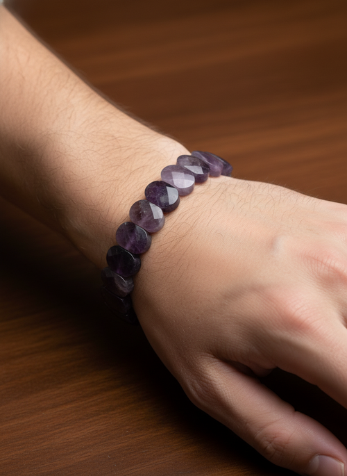 Sertifikalı Ametist Doğaltaş Bileklik – Özel Rolex Kesim