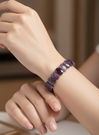 Sertifikalı Ametist Doğaltaş Bileklik – Özel Rolex Kesim