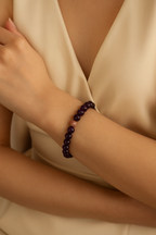 Sertifikalı Ametist Zirkon Aparatlı Doğal Taş 8 mm Bileklik