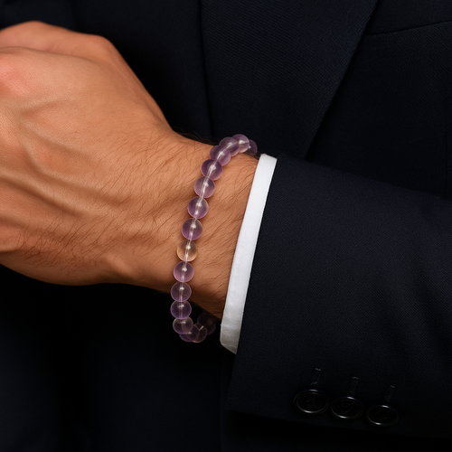 Sertifikalı Ametrin Doğal Taş Bileklik 8 mm