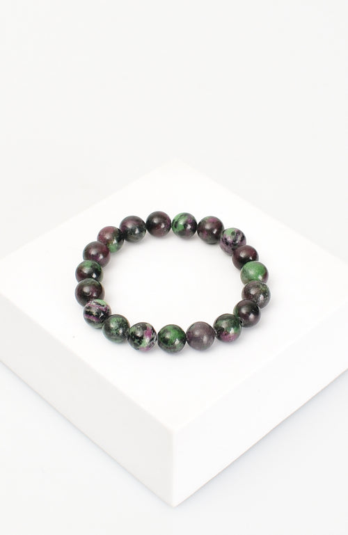 Certified Anyolite Natural Stone Bracelet 10 mm